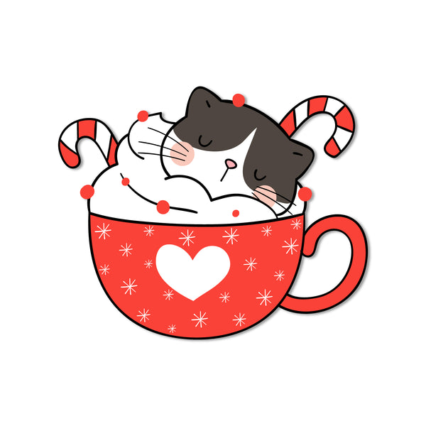 Cat in cup themed quirky fridge magnet India