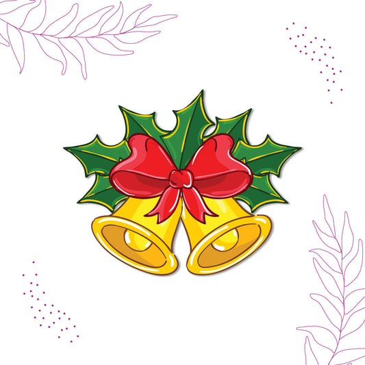 Durable laser-cut christmas bell fridge magnet perfect for holiday gifts