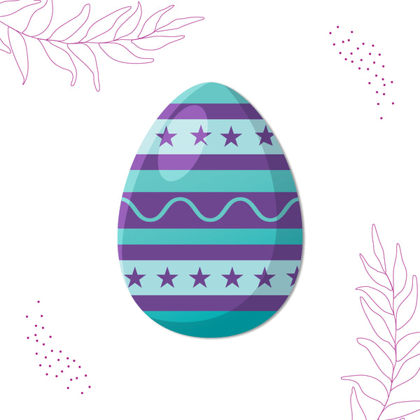 Durable laser-cut easter egg_blue fridge magnet perfect for holiday gifts