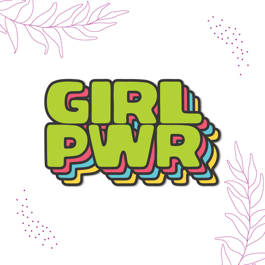 Feminist-themed decorative magnet with a bold design.