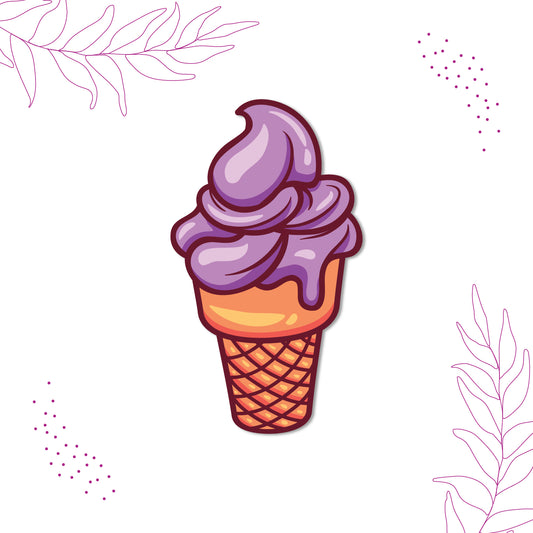 Icecream Cone (Purple) Wooden Fridge Magnet