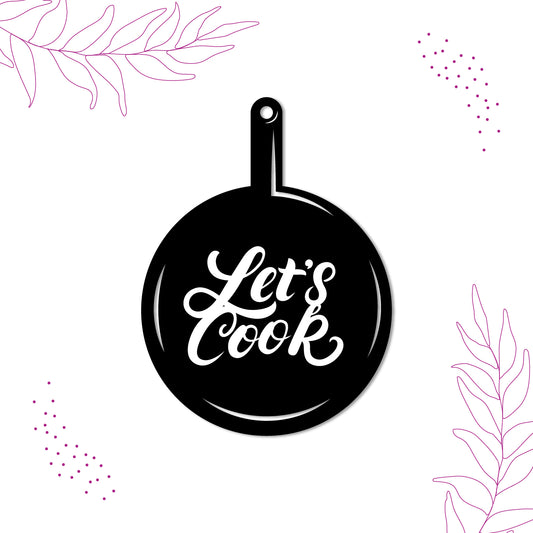 Lets Cook Wooden Fridge Magnet
