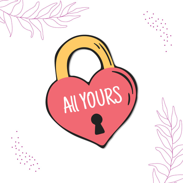 Laser-cut durable love lock fridge magnet with romantic design