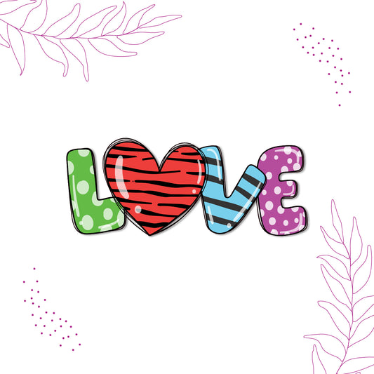 Laser-cut durable love text fridge magnet with romantic design