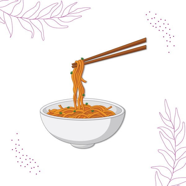 Chinese food noodles fridge magnet