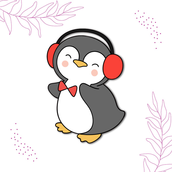 Penguin with headphone design fridge magnet India