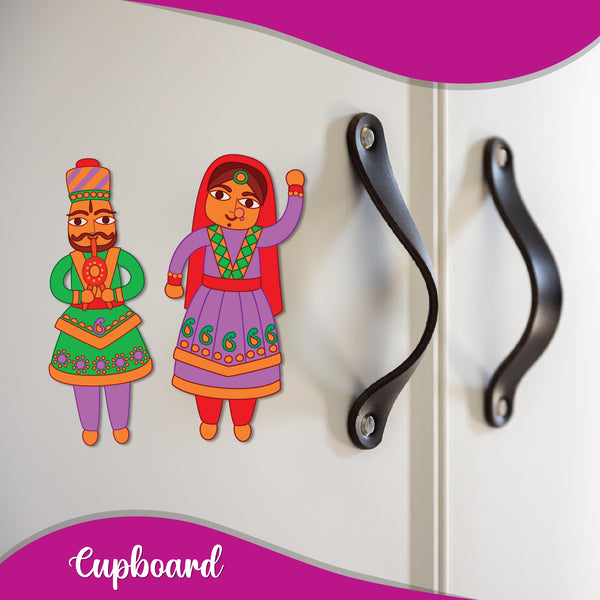 Locally crafted rajasthani couple fridge magnet perfect for couples