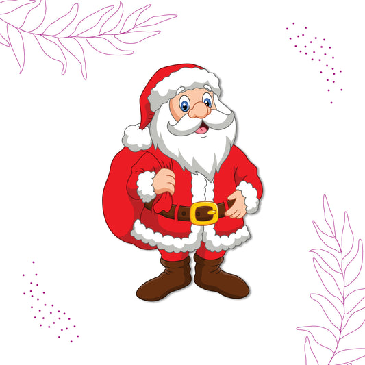 Durable laser-cut santaclause fridge magnet perfect for holiday gifts