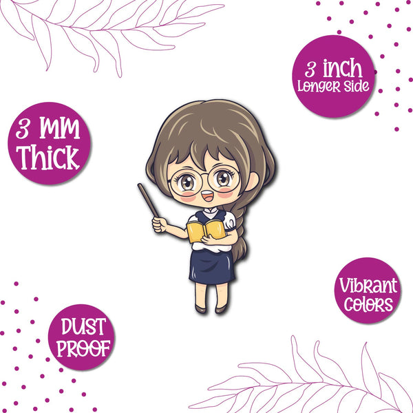 Educational teacher-themed fridge magnet