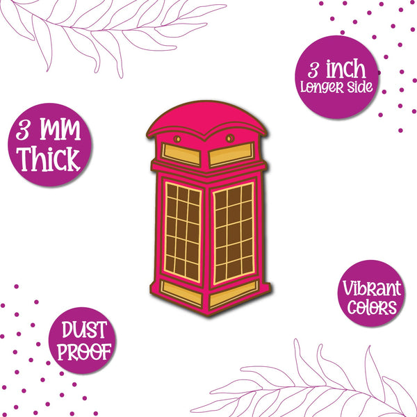Telephone booth fridge magnet kitchen decor