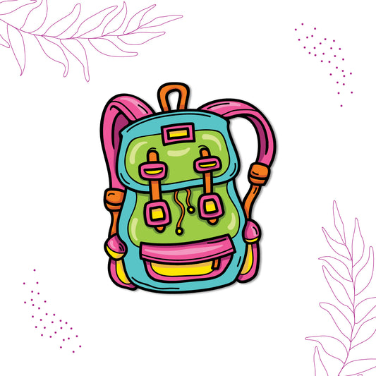 Colorful backpack decorative magnet.