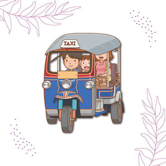 Decorative Indian auto rickshaw magnet.