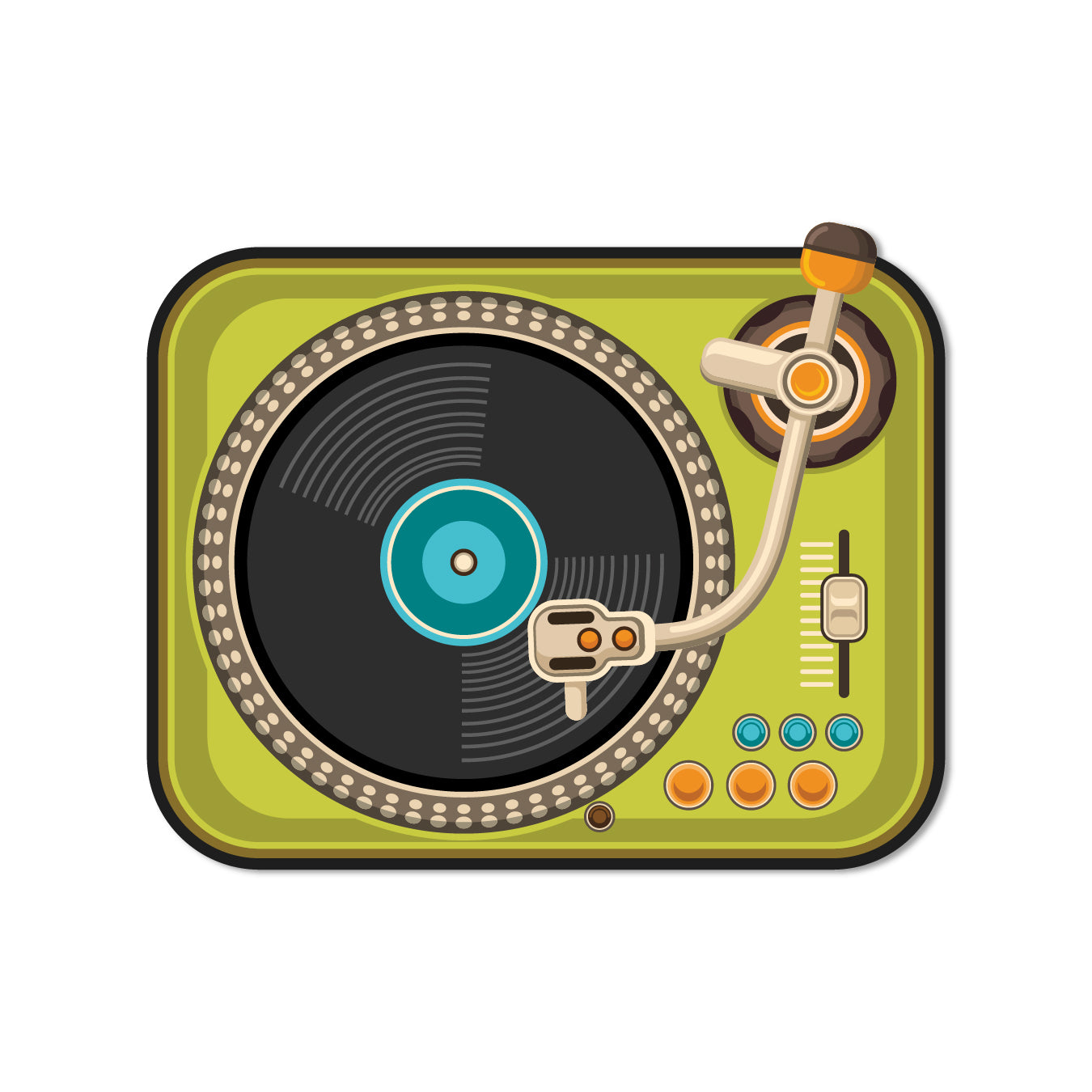 Turntable Wooden Fridge Magnet