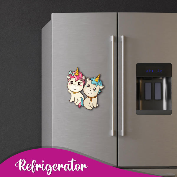 Cute couple gift idea – unicorn couple fridge magnet for fridge decor