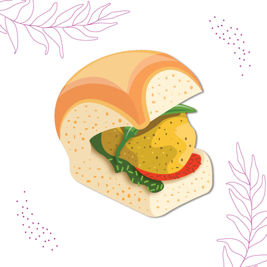 Indian vada pav fridge magnet accessory