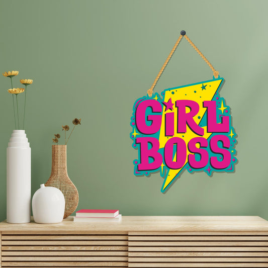 Girl Boss Wooden Wall Hanging