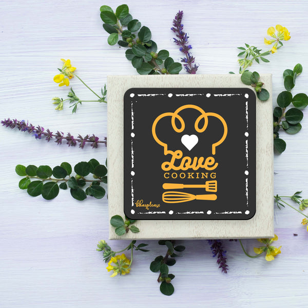 Love Cooking Wooden Coaster