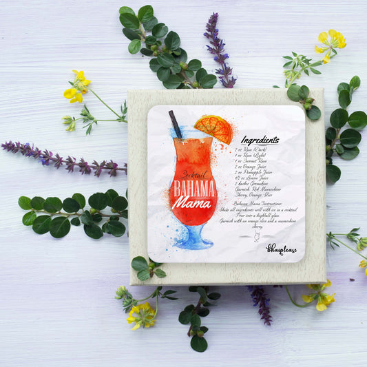 Bahama Mama (White) Wooden Coaster