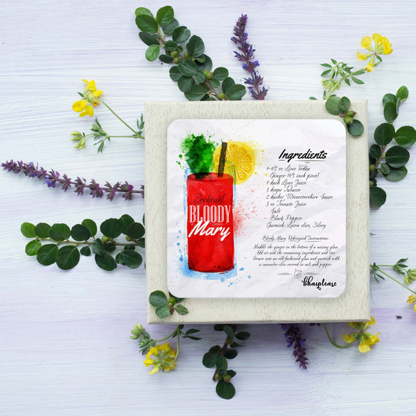 Bloody Mary (White) Wooden Coasters