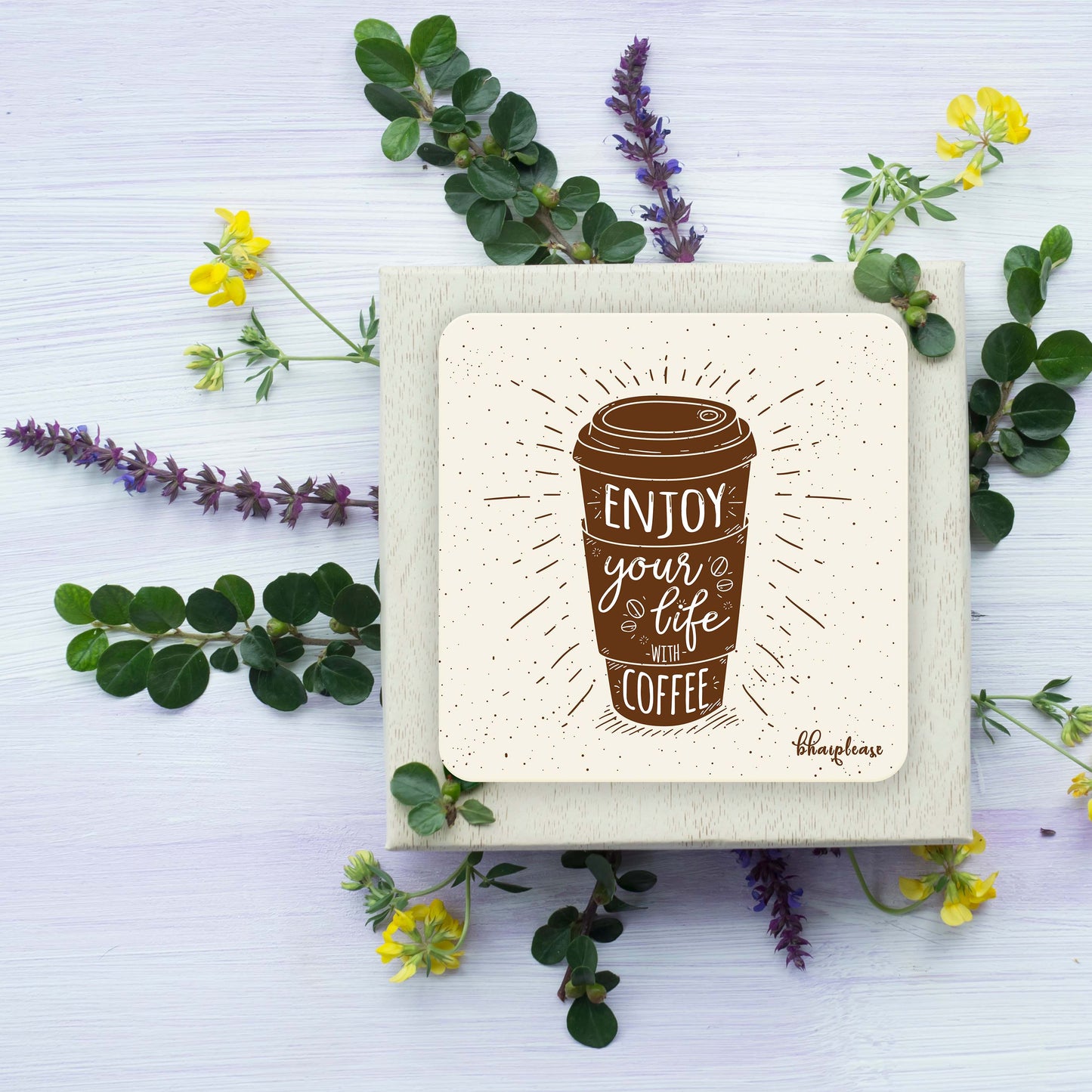 Enjoy Life - Coffee Wooden Coaster