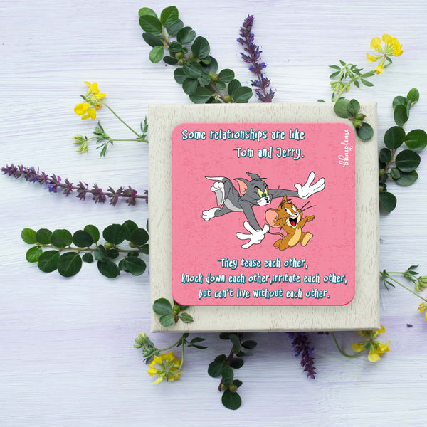 Tom and Jerry Wooden Coaster