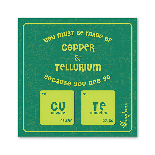 Cu & Te Wooden Fridge Magnet