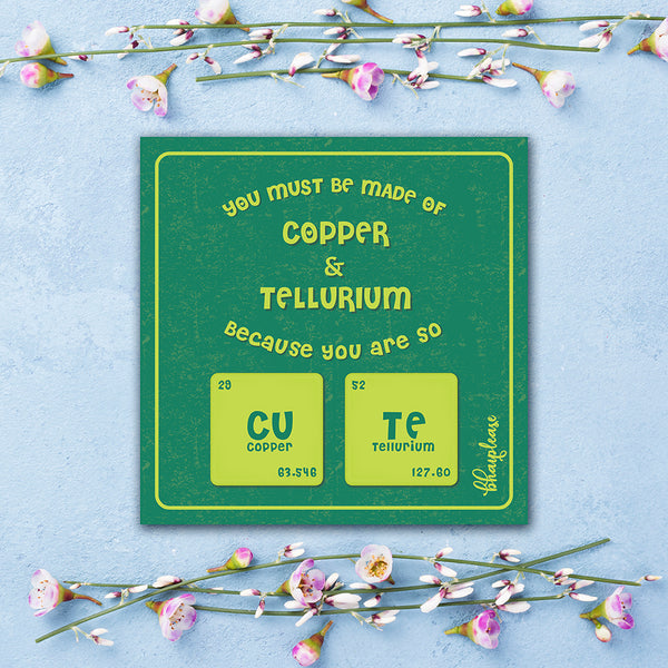 Cu & Te Wooden Fridge Magnet