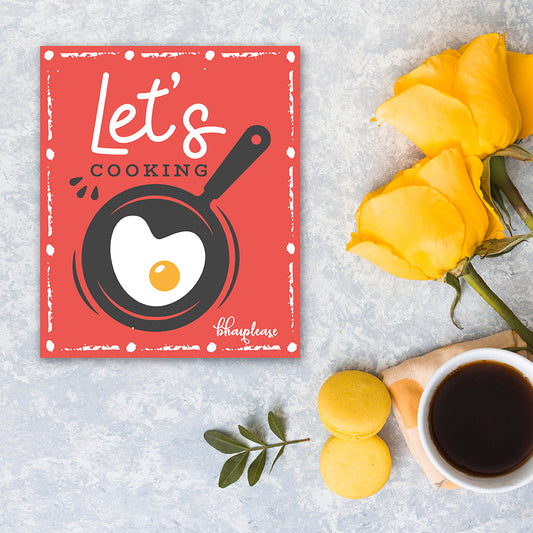 Lets Cooking Wooden Fridge / Refrigerator Magnet