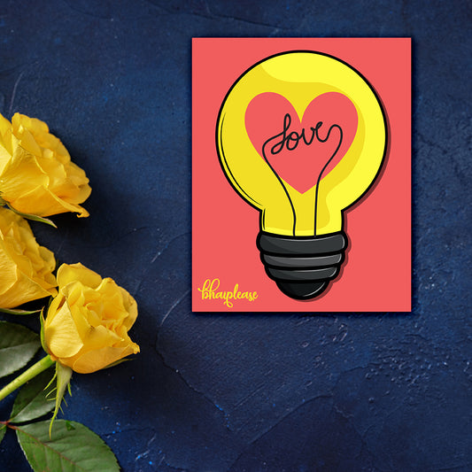 Love Bulb Wooden Fridge / Refrigerator Magnet