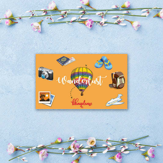 Wanderlust Wooden Fridge / Refrigerator Magnet