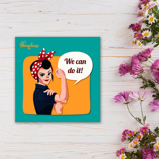 We Can do it Wooden Fridge / Refrigerator Magnet