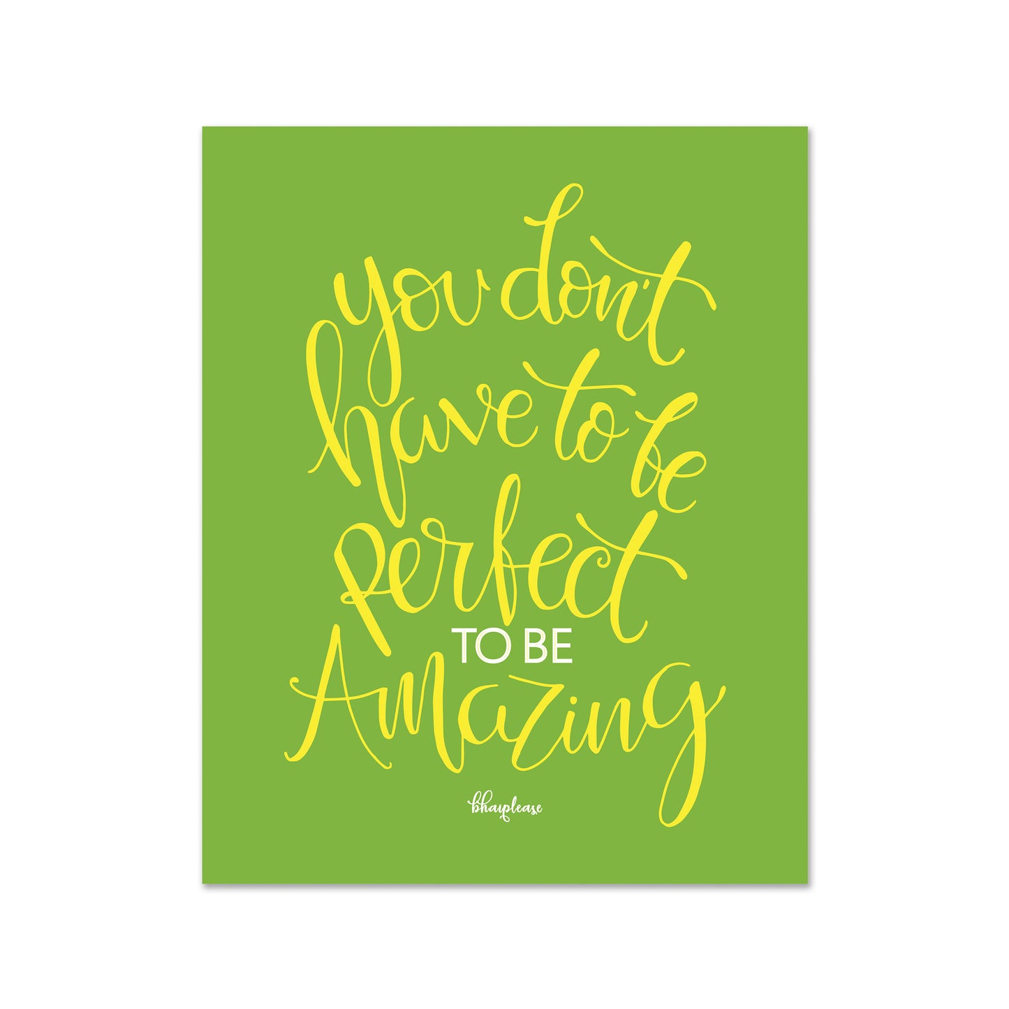 You Don't Have to be Perfect to be Amazing (Green) Wooden Fridge / Refrigerator Magnet