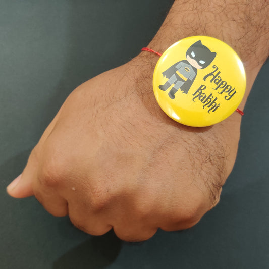 Batman Metal Rakhi with fridge magnet – superhero Rakhi gift combo