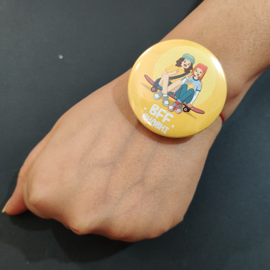 Bff Bhabhi Metal Rakhi/Lumba with Fridge Magnet