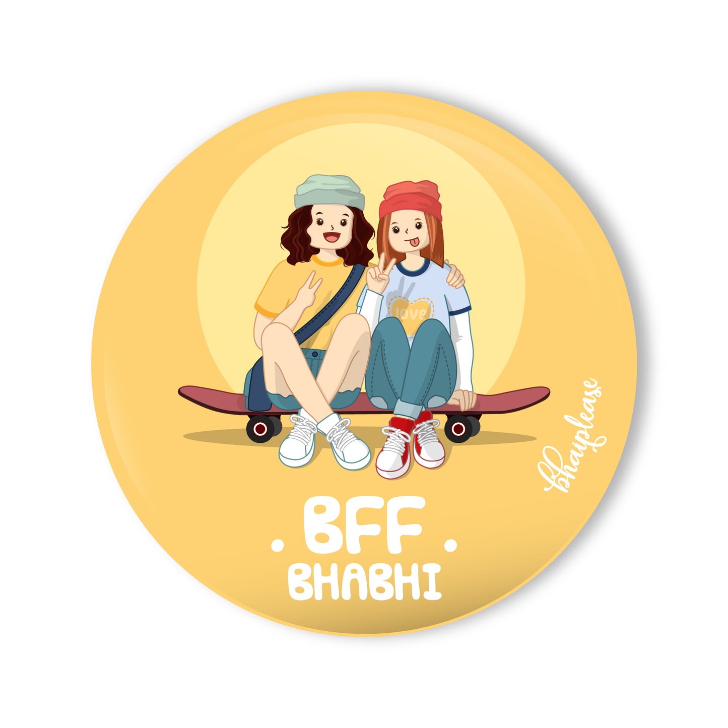 Bff Bhabhi Round Fridge Magnet