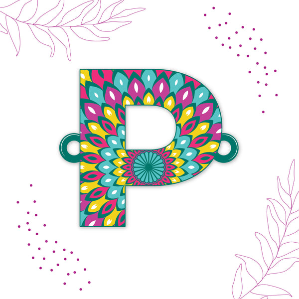 Alphabet P Wooden Rakhi