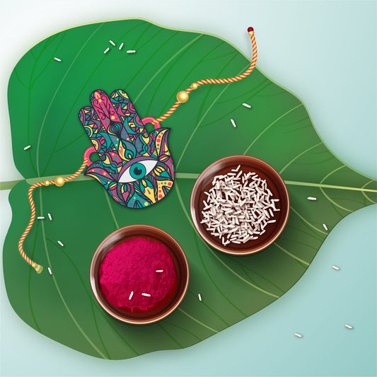 Spiritual Rakhi with Hamsa design – eco-friendly
