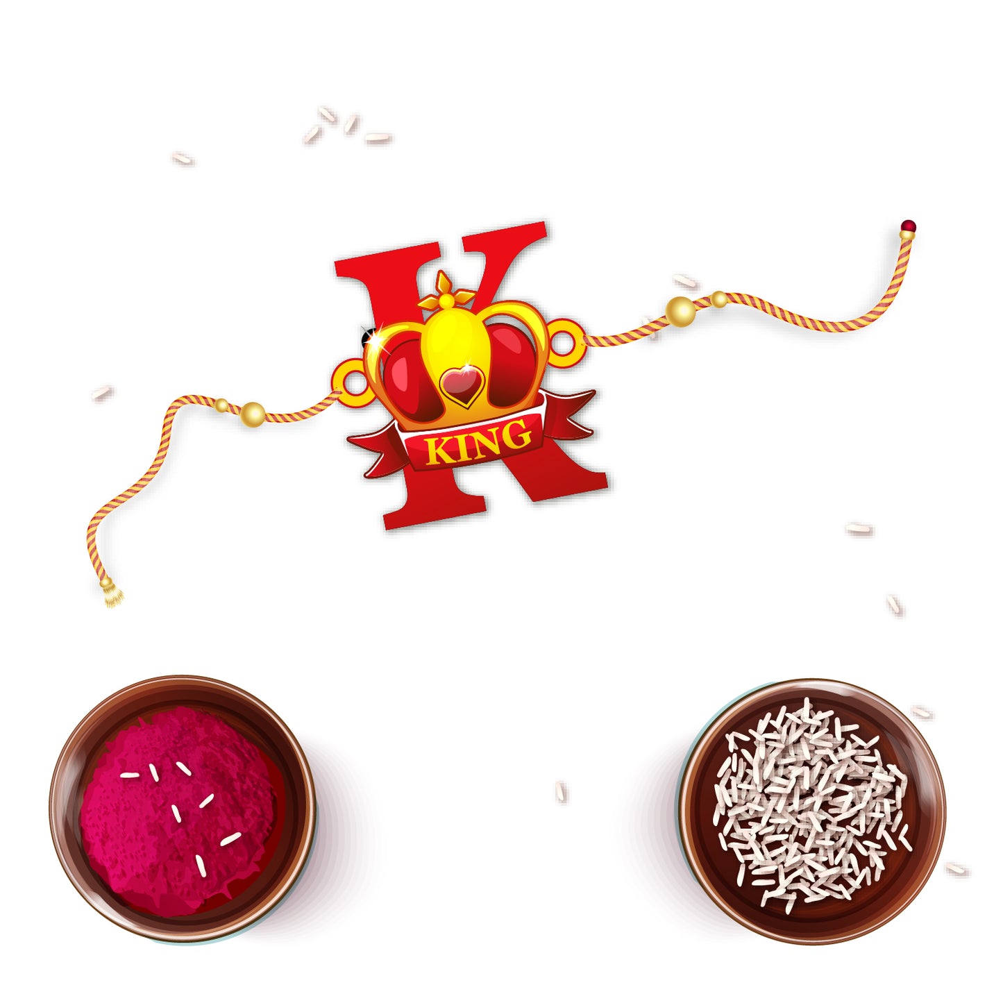 Royal King Bhai Wooden Rakhi | Rudraksha Rakhi for Brother