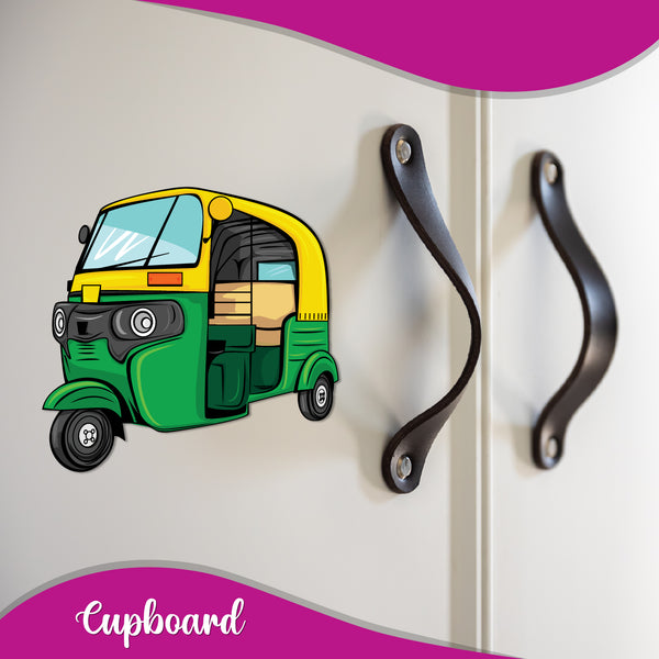 Unique travel-themed magnet of an auto.