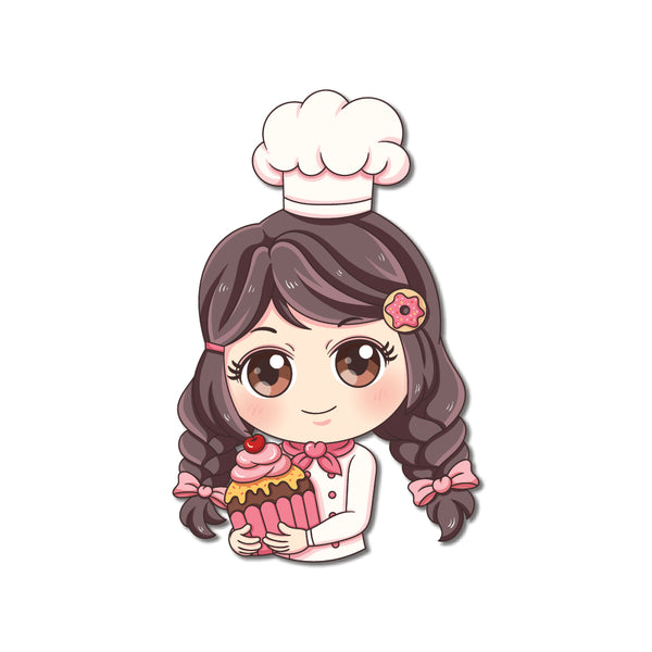Simple baker-themed fridge magnet