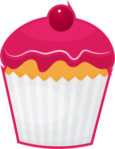 Wooden Pins/ Badges - Custom Shape Cupcake