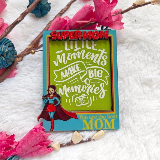 Super Mom Polaroid Frame Magnet