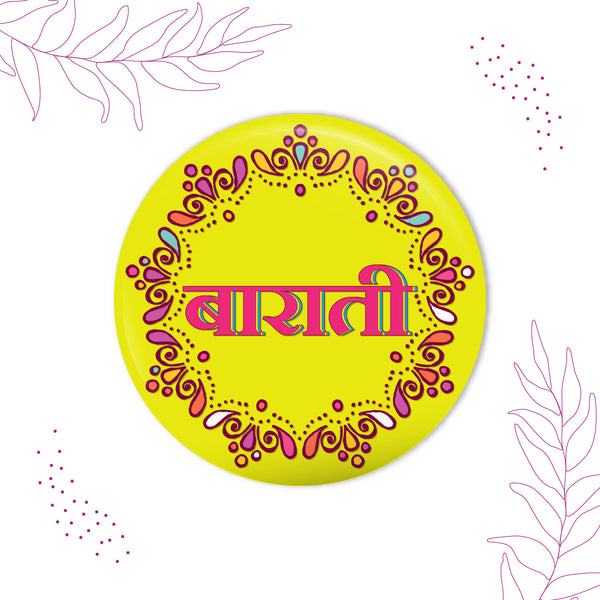 Floral Mandala Baraati Wedding Badge