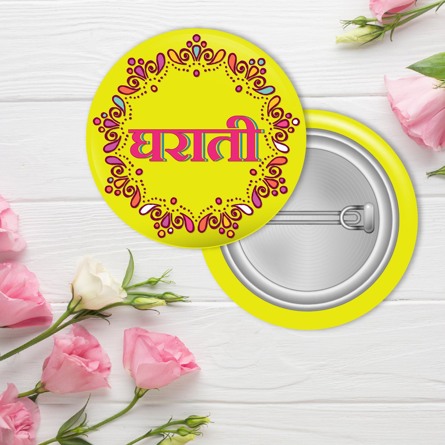 Floral Mandala Gharaati Wedding Badge