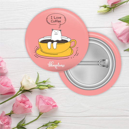 Bear in cup Pin Badge