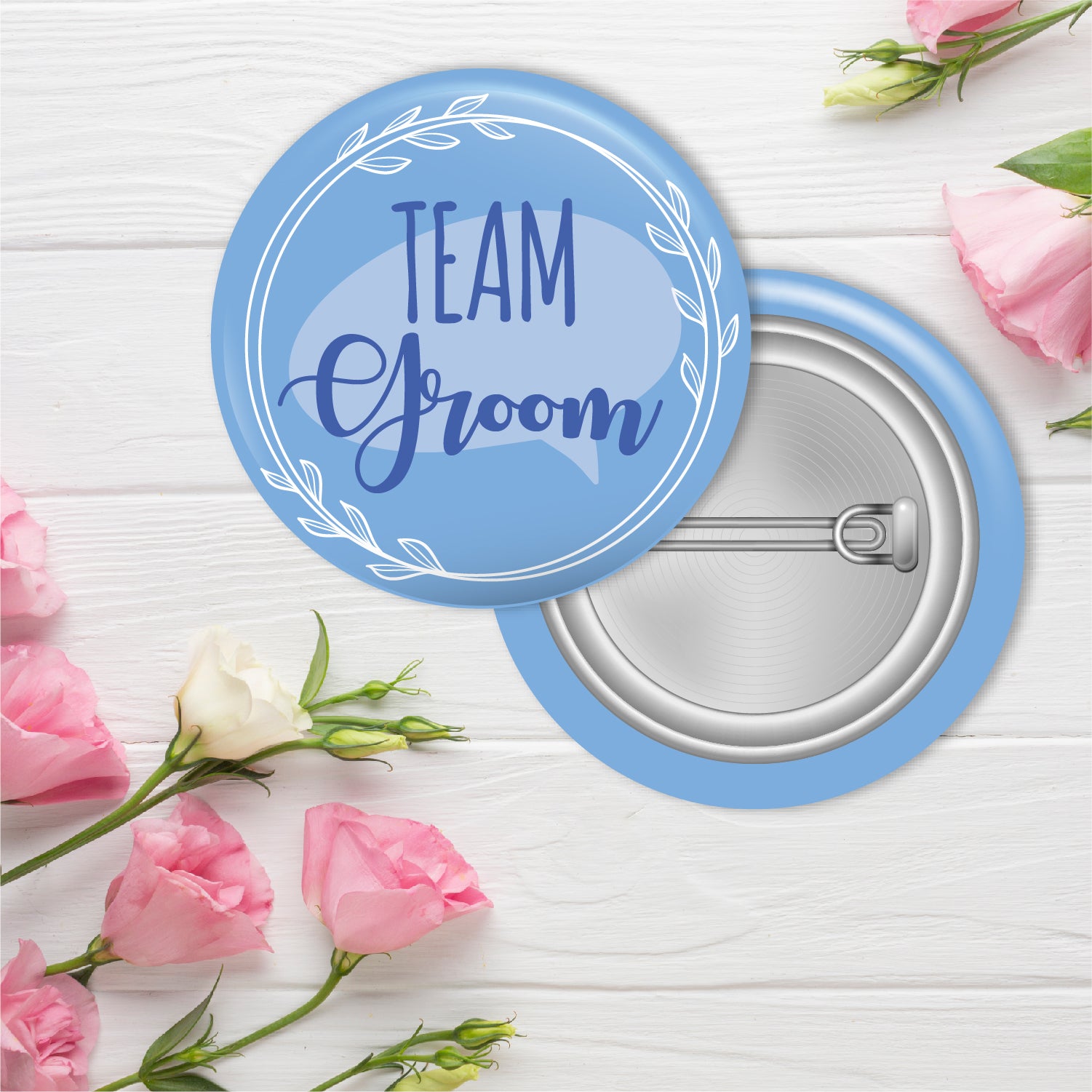 Floral Team Groom Wedding Badge