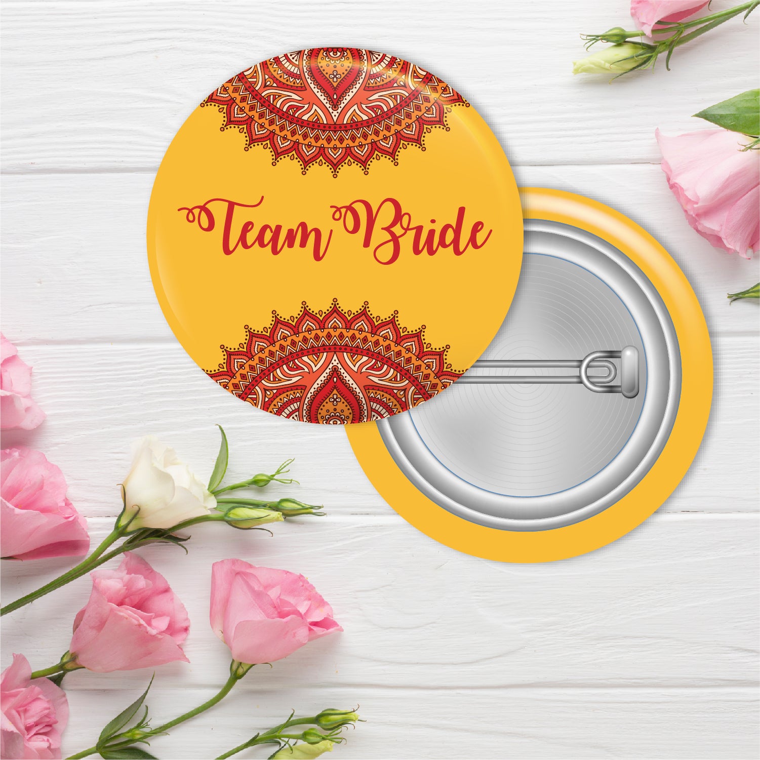 Mandala Team Bride Wedding Badge