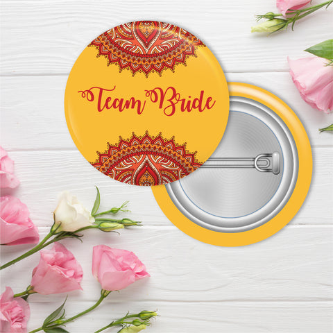 Mandala Team Bride Wedding Badge