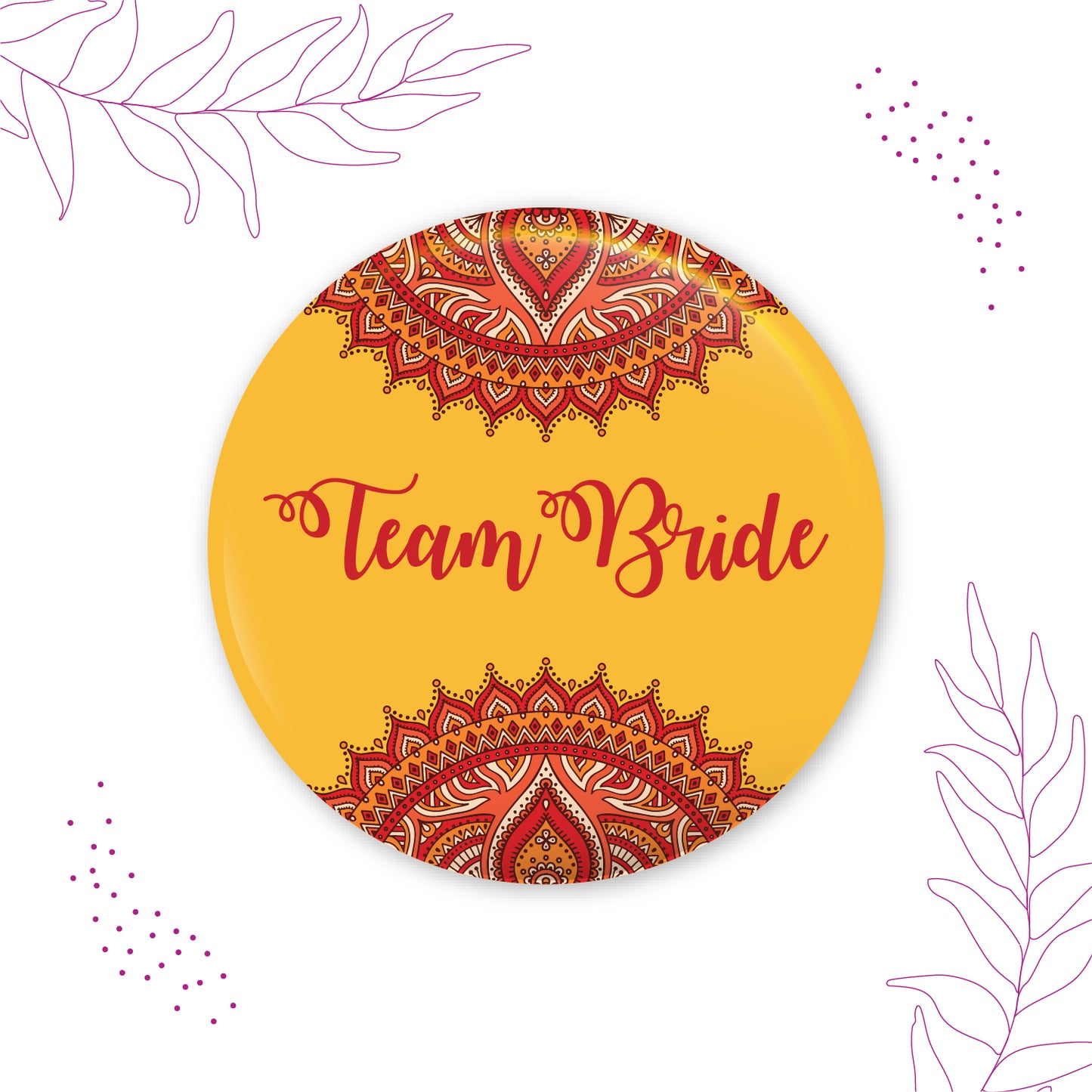 Mandala Team Bride Wedding Badge