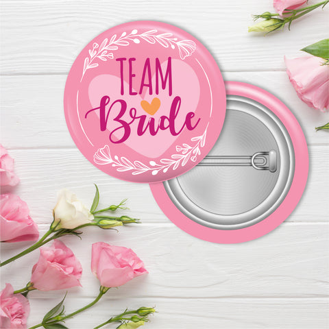 Floral Team Bride Wedding Badge